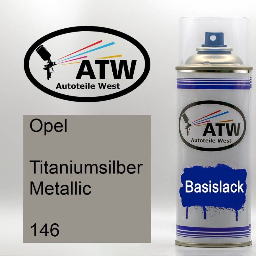 Opel, Titaniumsilber Metallic, 146: 400ml Sprühdose, von ATW Autoteile West.